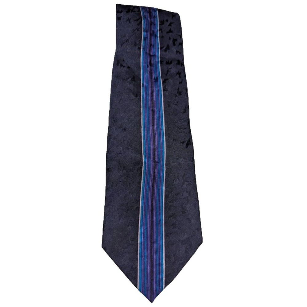 Stefano Milano Men's Necktie Silk Dark Blue Striped Classic